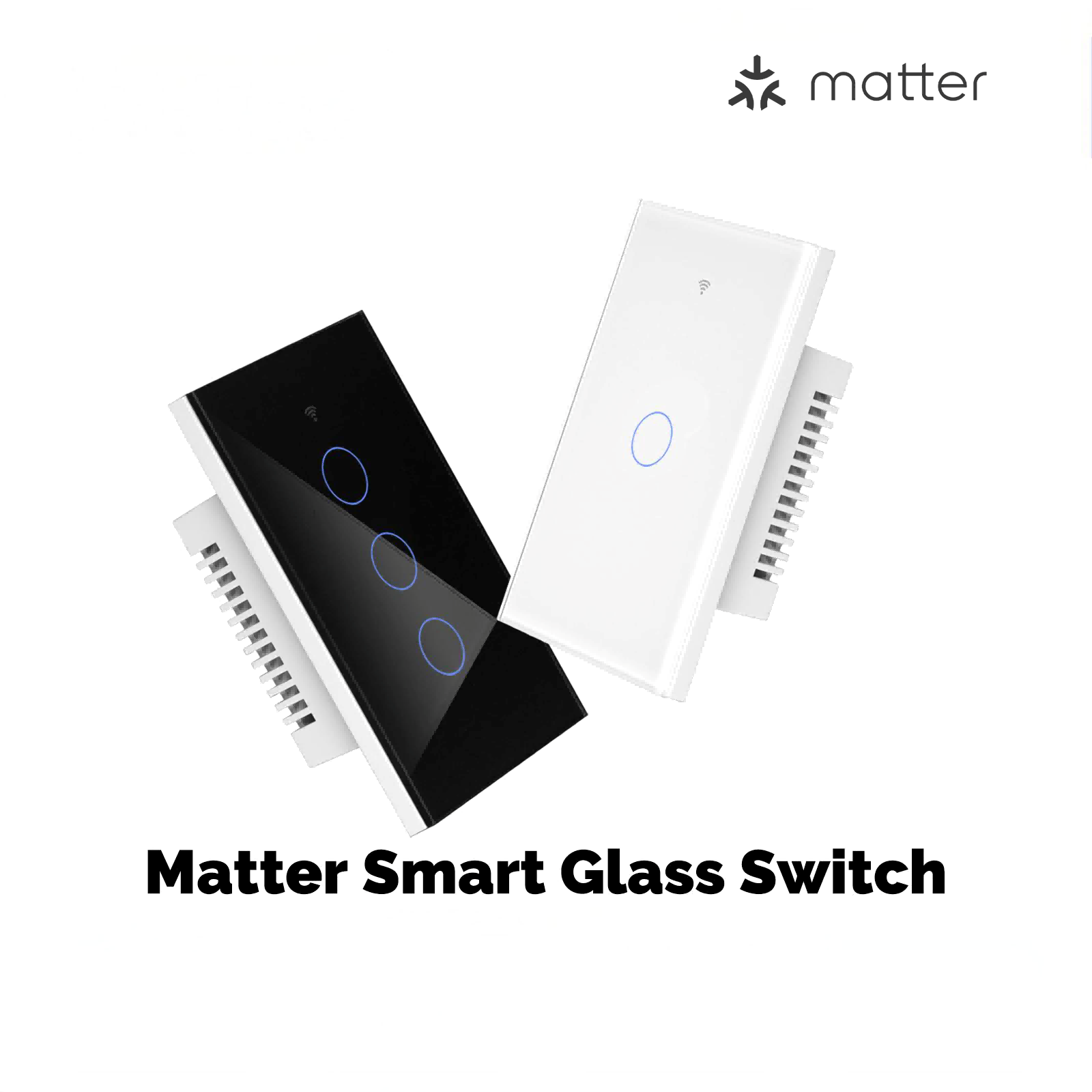 MOES Matter WiFi Smart Light Switch Glass Panel Neutral Wire Required