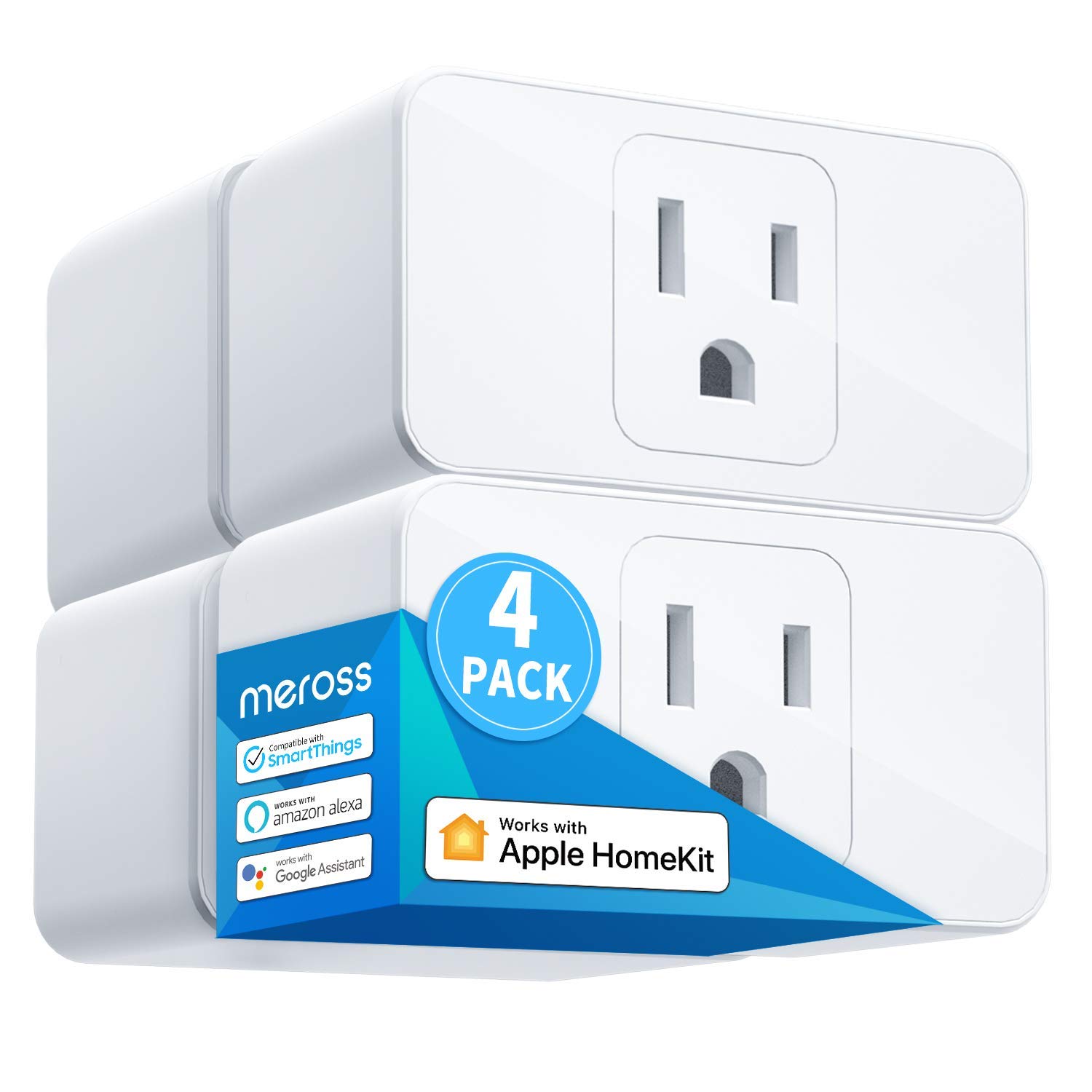meross Smart Plug Mini, 15A & Reliable Wi-Fi, Support Apple HomeKit, Siri, Alexa, Echo, Google A