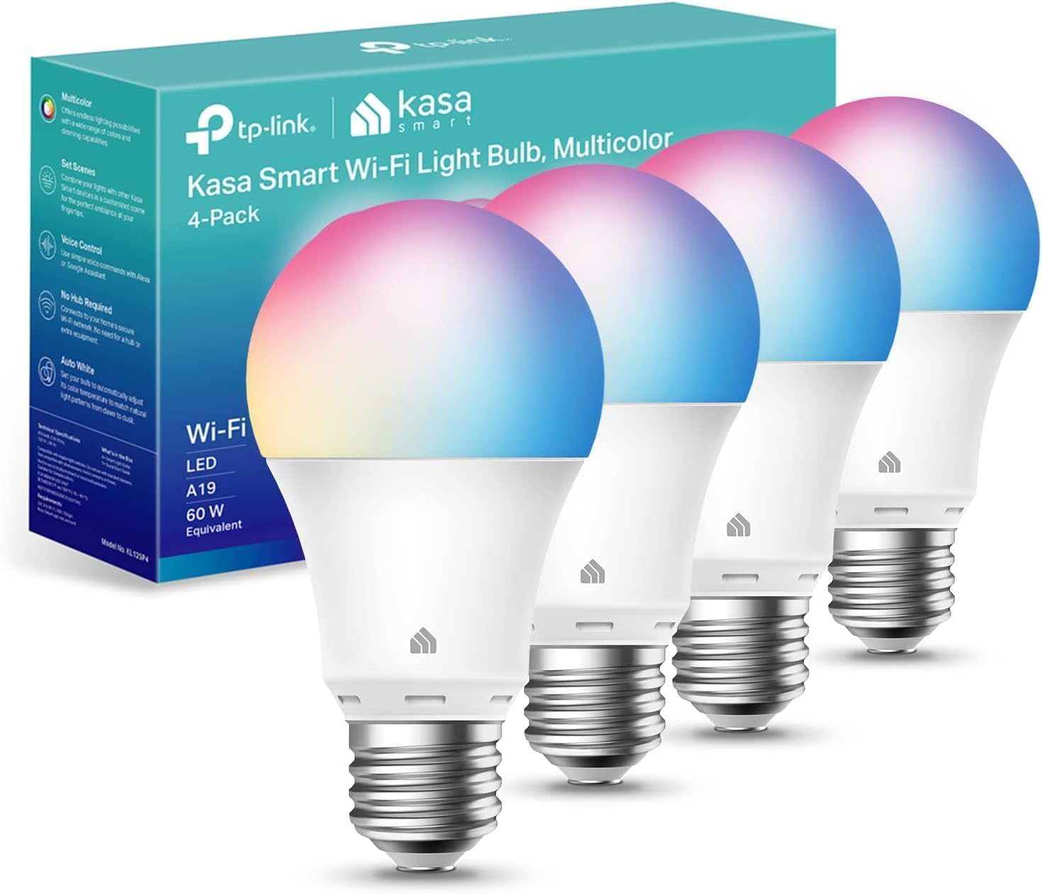 Kasa Smart Light Bulbs, Full Color Changing Dimmable Smart WiFi Bulbs Compatible with Alexa and Goog