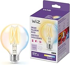 WiZ Connected 60W G25 Tunable White Filament Smart Light Bulbs - E26 LED Bulb - Control with Voice o