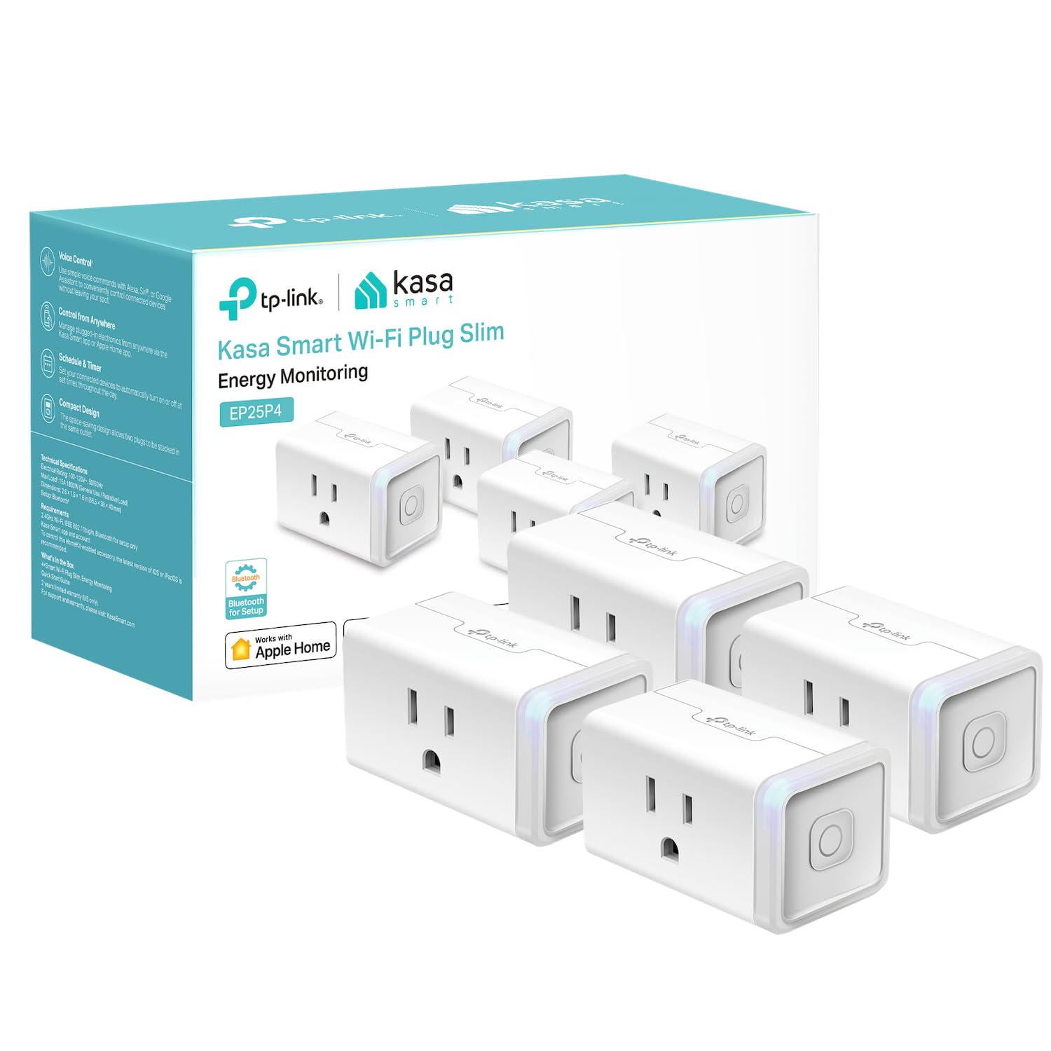 Kasa Smart Plug Mini 15A, Apple HomeKit Supported, Smart Outlet Works with Siri, Alexa & Google