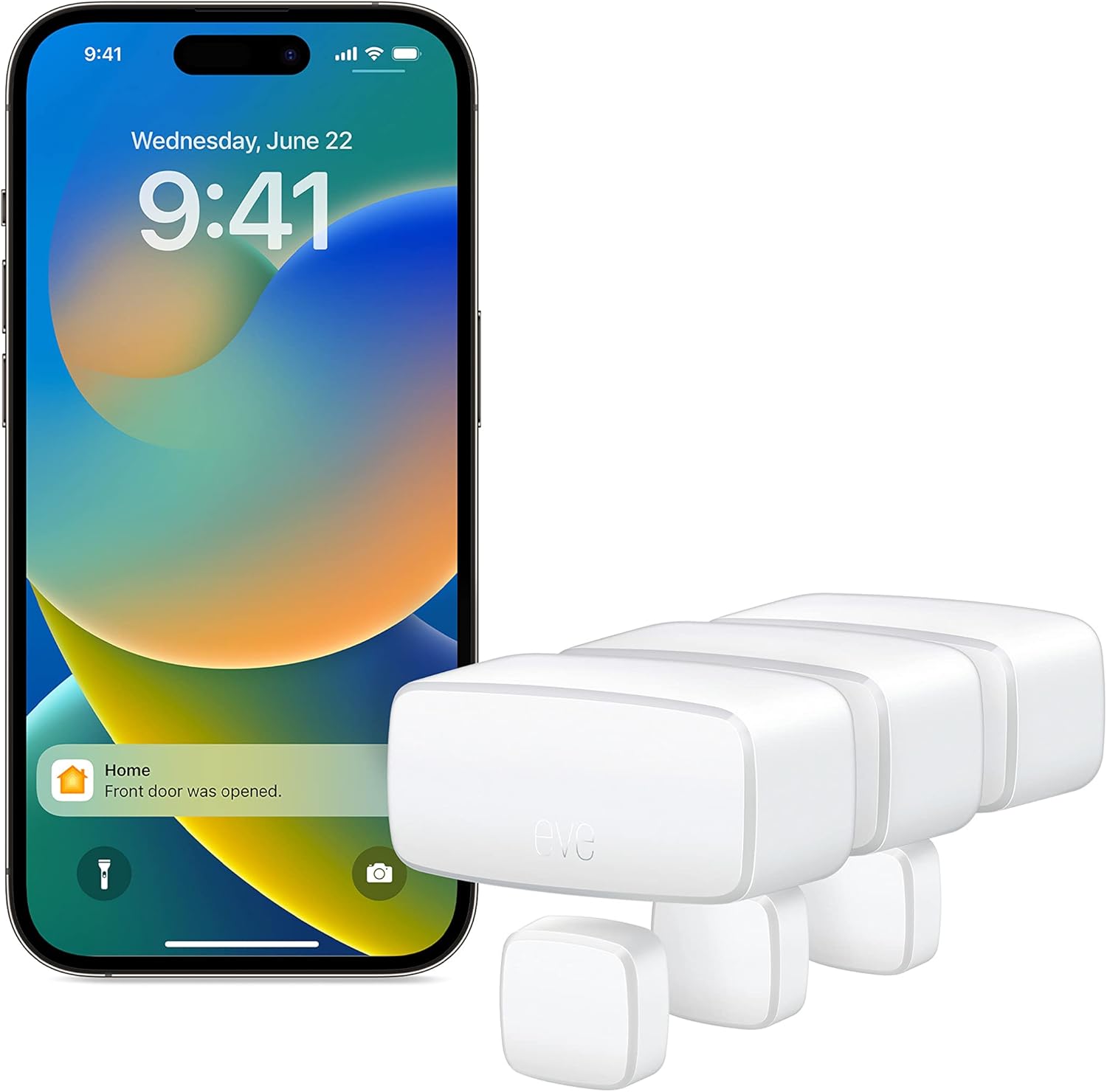 Eve Door & Window (Matter) 3 Pack – Smart Contact Sensor for Doors & Windows, Open/Closed State, Aut