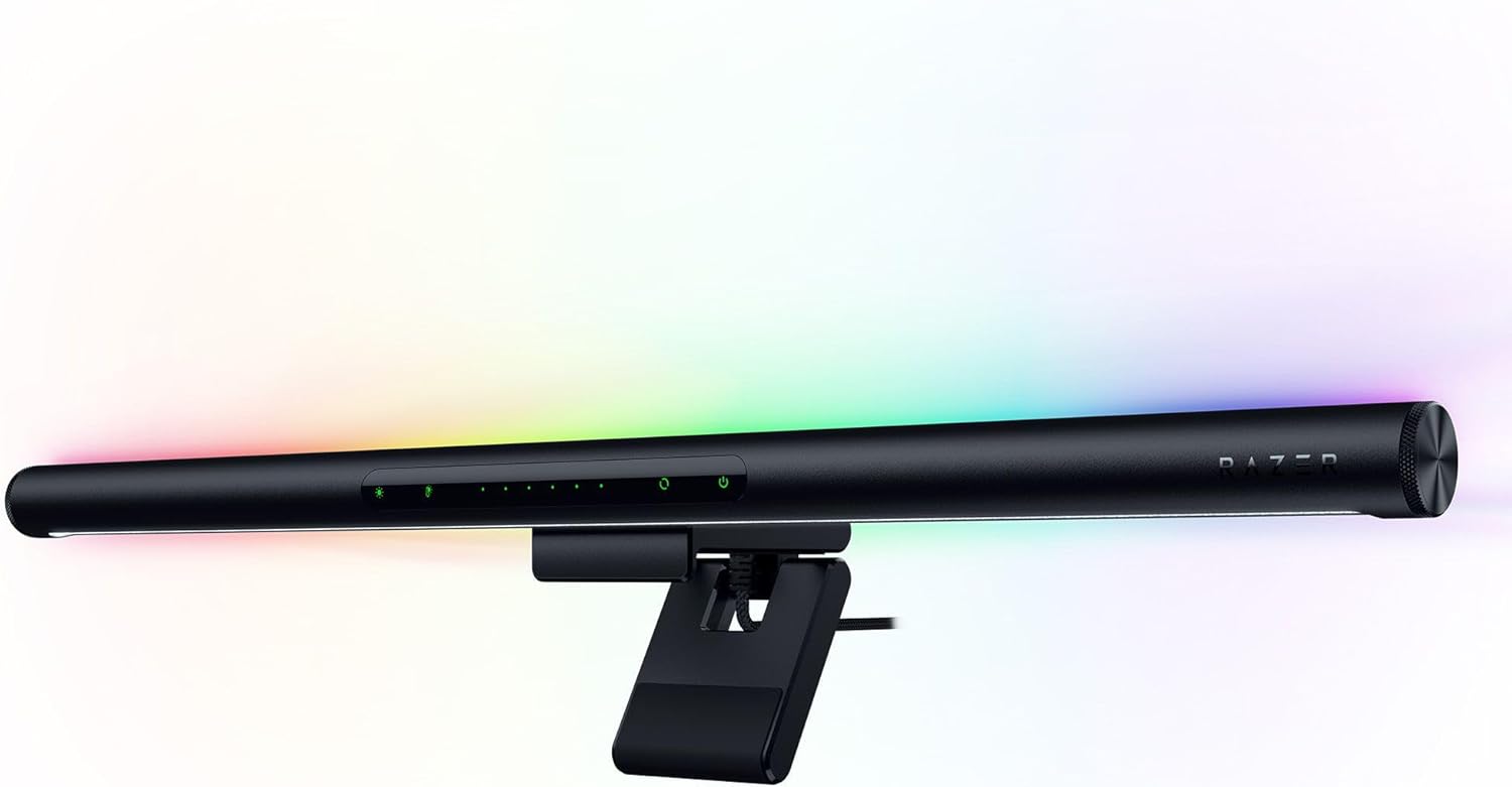 Razer Aether Monitor LED Light Bar: Front & Back Lighting - Wide Natural Illumination - Fits Most Mo
