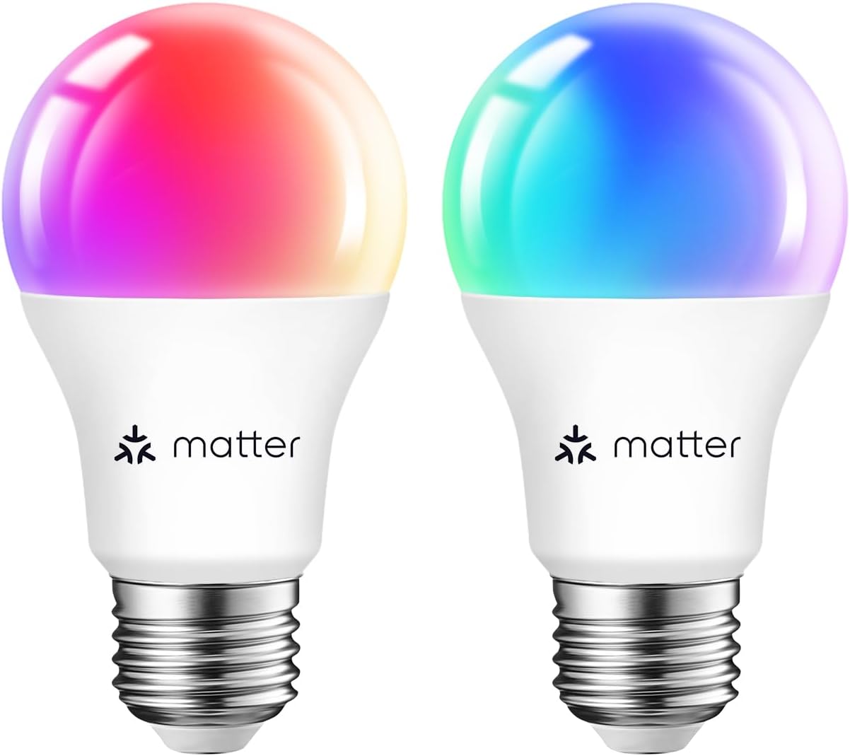 ANWIO Matter Smart Light Bulbs 8.5W (60W Replacement) A19 E26 LED Bulb Compatible with SmartThings A