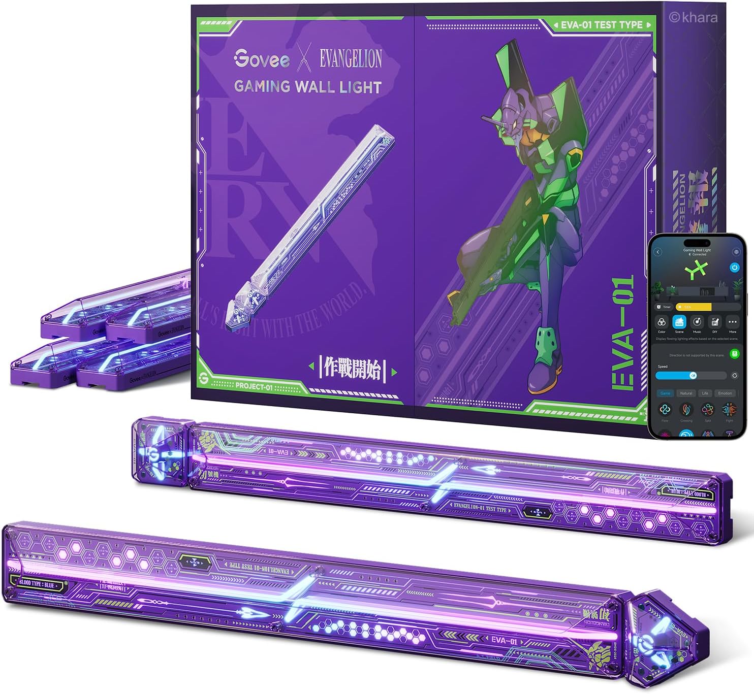 Govee x Evangelion Gaming Wall Light, RGBIC Glide Wall Light, Work with Matter, Alexa and Google Ass
