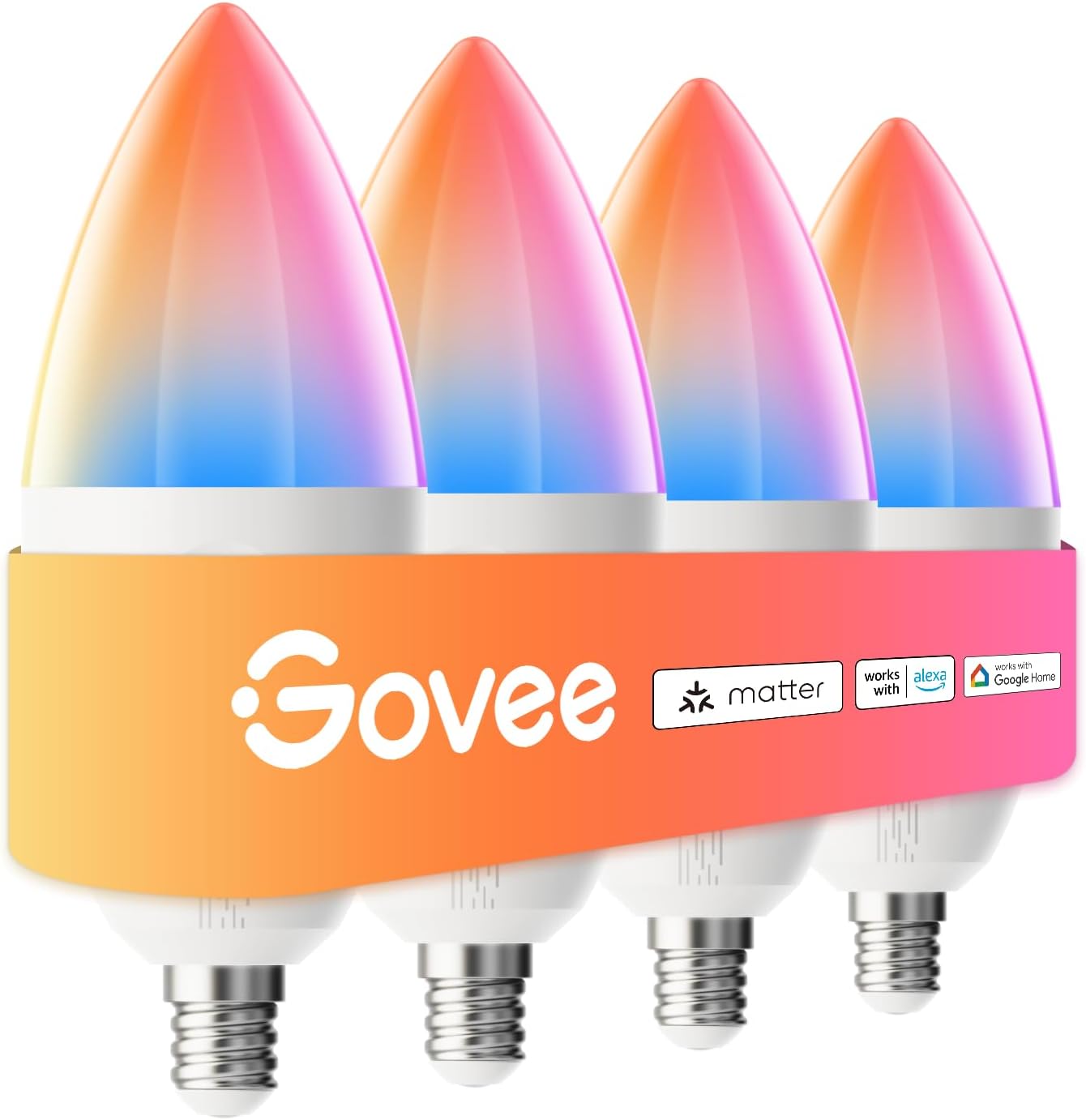 Govee E12 Led Bulb, Smart Light Bulbs Work with Matter, Alexa, Google Assistant, WiFi Candelabra Bul