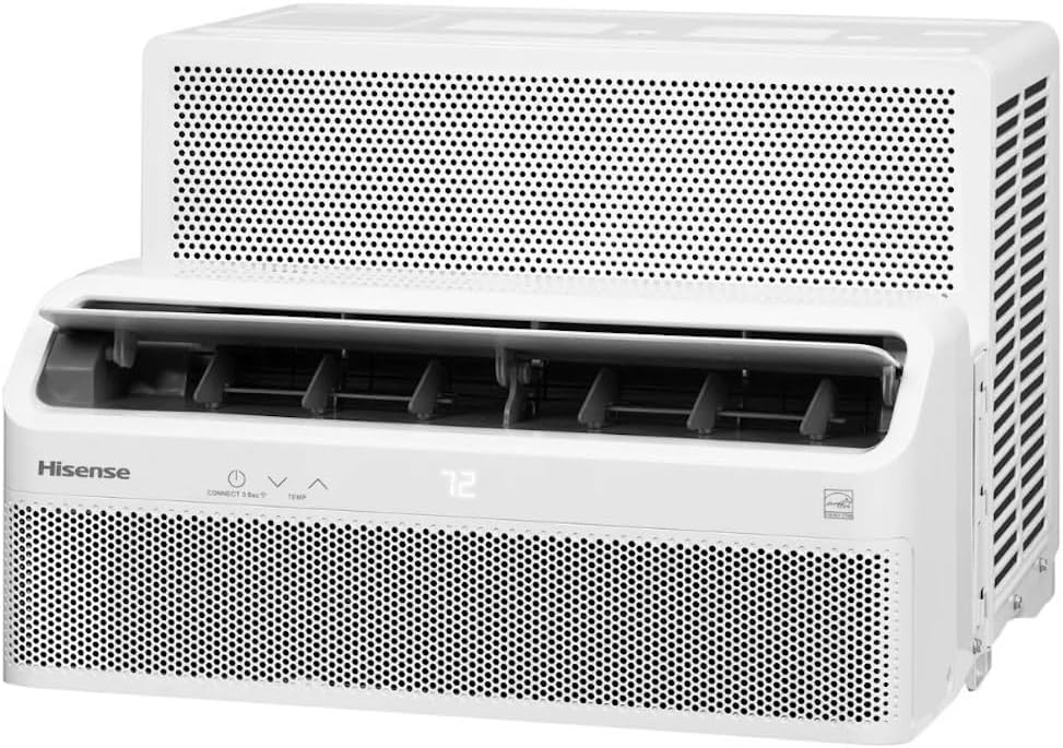 Hisense 8,000 BTU Smart Inverter Window Air Conditioner Easy Install Bracket, Up to 350 Sq Ft, Ultra